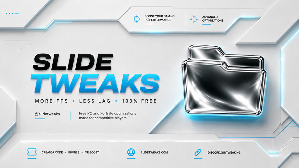 Slide Tweaks silver and cyan community banner
